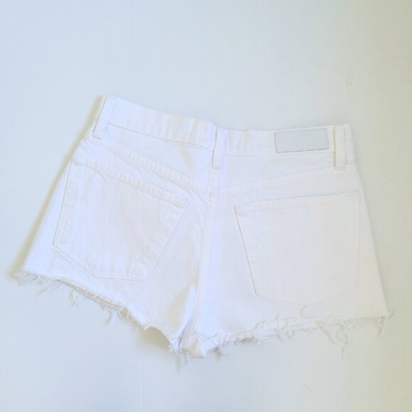 RE/DONE Originals Cutoff Ultra High Rise White Denim The Short Jean Shorts 28 - Picture 12 of 14